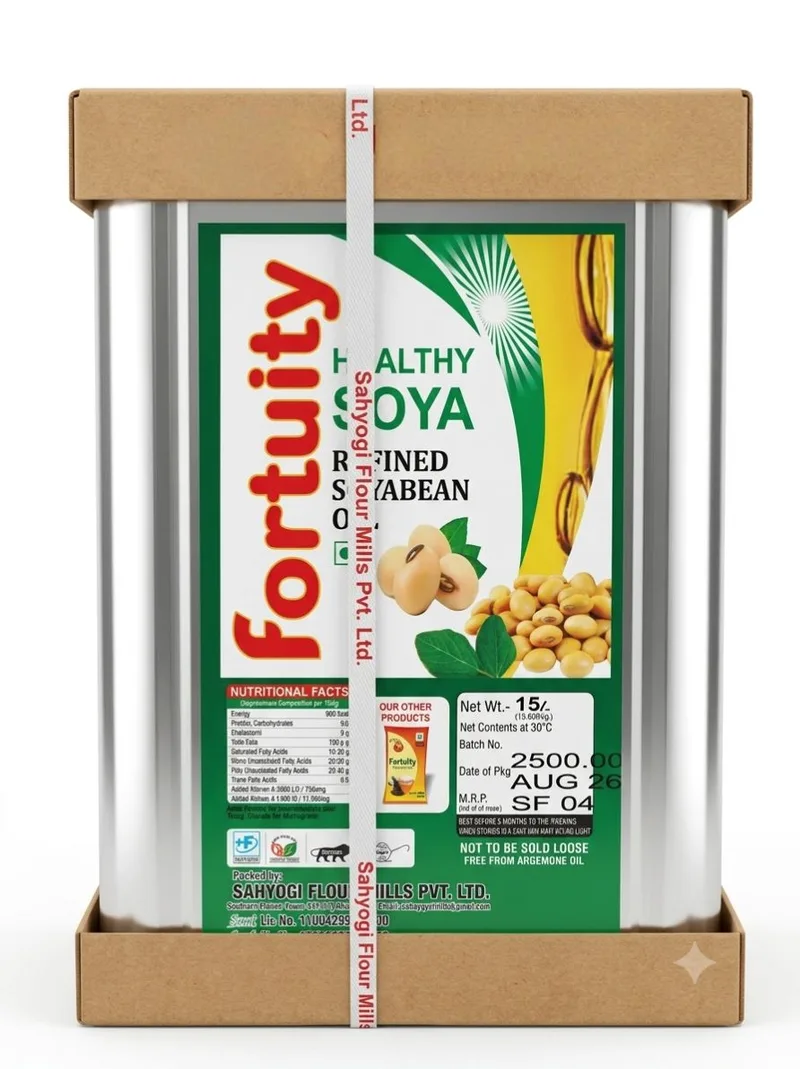 Fortuity Healthy Soya Refined Soyabean Oil 15 litre tin in carton